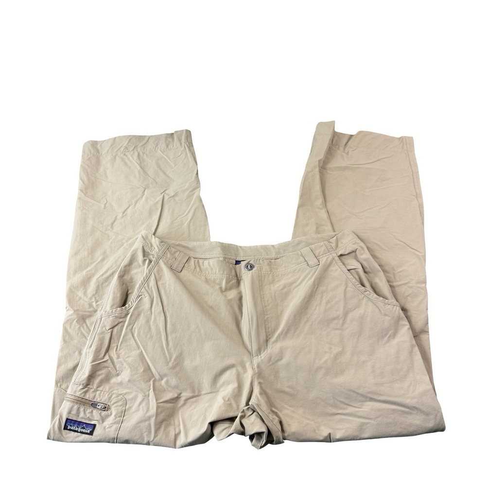 Patagonia Quandary Pants Mens 36 Khaki Tan Hiking Outdoor Stretch 32 Inseam